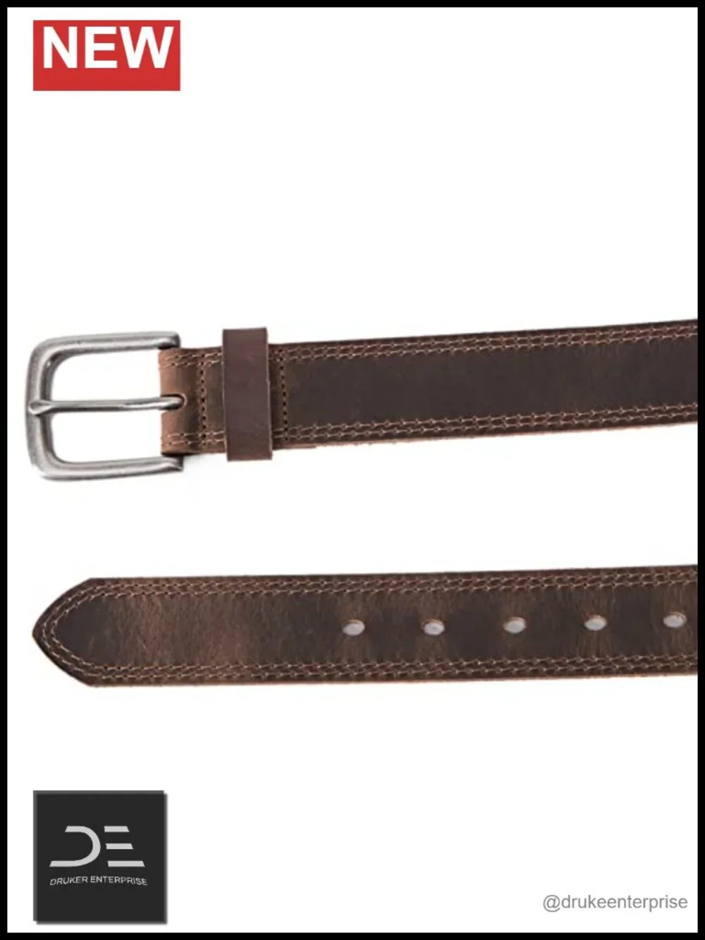 Men's Full Grain Leather Casual Everyday Jeans Belt with Gift Box